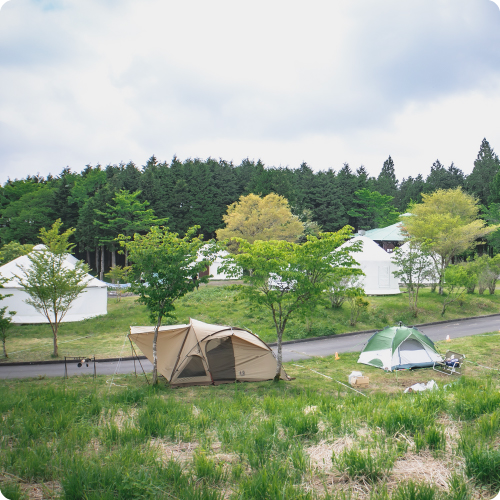 FUJI & SUN 北区画キャンプサイトの遠景写真